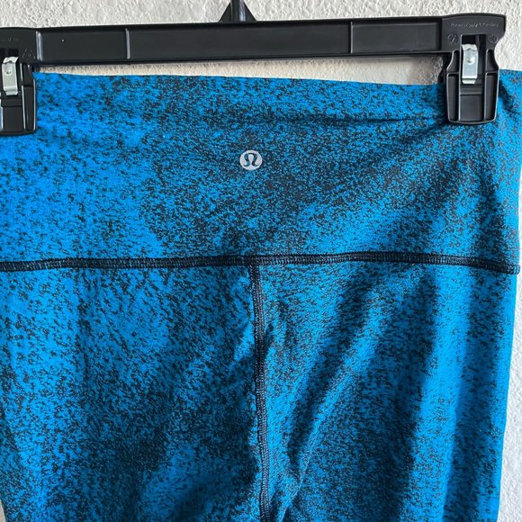 Lululemon Women's Wunder Under Pant III Leggings Luon Spray Jacquard Blue Size 4 - Picture 8 of 9